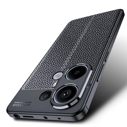 For Xiaomi Redmi Note 13 Pro 4G / Poco M6 Pro 4G TPU Case Anti-fingerprint Phone Cover Litchi Texture