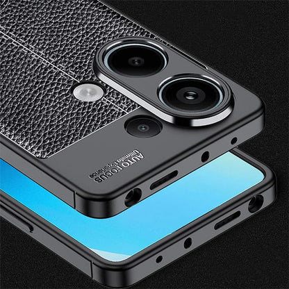 For Xiaomi Redmi Note 13 Pro 4G / Poco M6 Pro 4G TPU Case Anti-fingerprint Phone Cover Litchi Texture