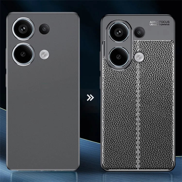 For Xiaomi Redmi Note 13 Pro 4G / Poco M6 Pro 4G TPU Case Anti-fingerprint Phone Cover Litchi Texture