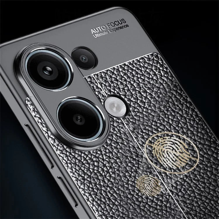 For Xiaomi Redmi Note 13 Pro 4G / Poco M6 Pro 4G TPU Case Anti-fingerprint Phone Cover Litchi Texture