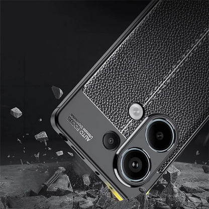 For Xiaomi Redmi Note 13 Pro 4G / Poco M6 Pro 4G TPU Case Anti-fingerprint Phone Cover Litchi Texture