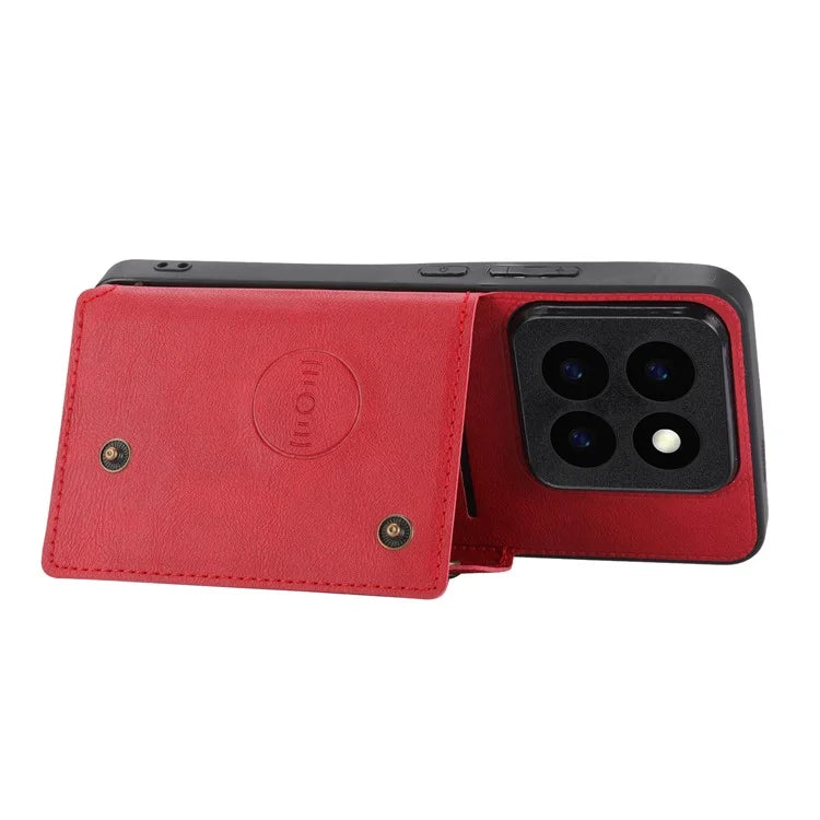 For Xiaomi 14 Pro Cover Card Holder Kickstand PU Leather+TPU Shockproof Cell Phone Case
