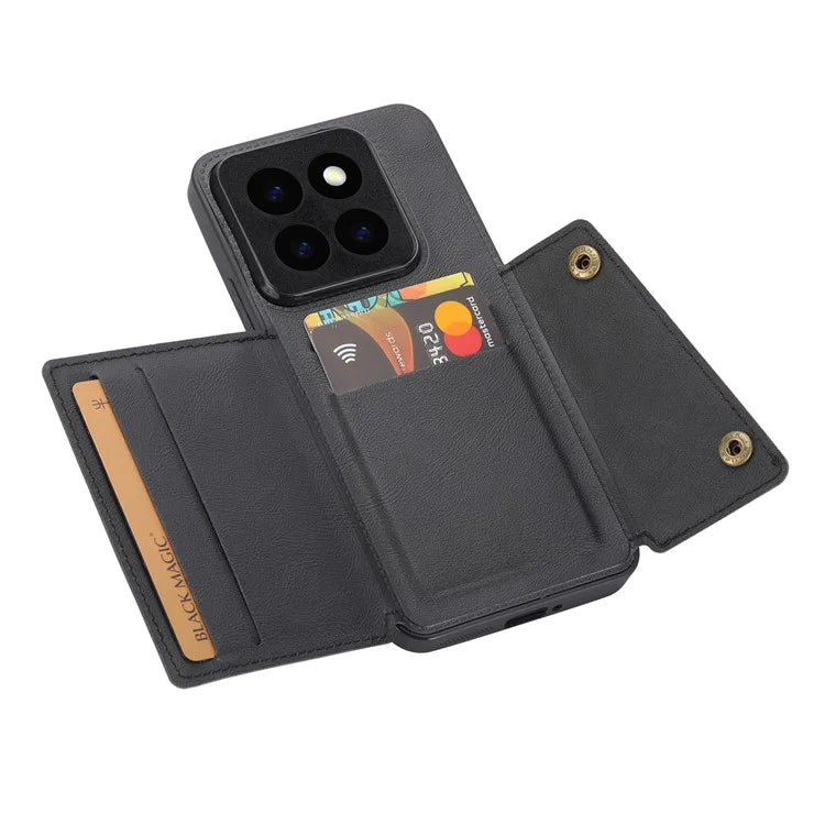 For Xiaomi 14 Pro Cover Card Holder Kickstand PU Leather+TPU Shockproof Cell Phone Case