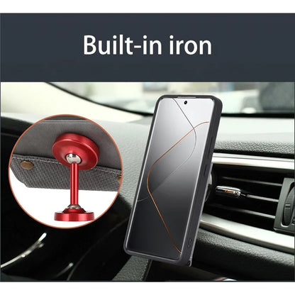 For Xiaomi 14 Pro Cover Card Holder Kickstand PU Leather+TPU Shockproof Cell Phone Case