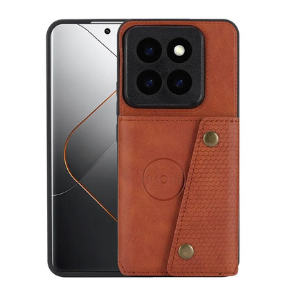 For Xiaomi 14 Pro Cover Card Holder Kickstand PU Leather+TPU Shockproof Cell Phone Case