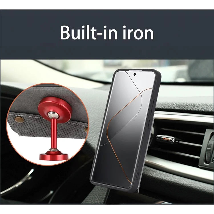 For Xiaomi 14 Pro Cover Card Holder Kickstand PU Leather+TPU Shockproof Cell Phone Case