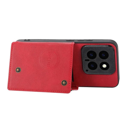 For Xiaomi 14 Case Card Holder PU Leather Coated TPU Kickstand Phone Cover