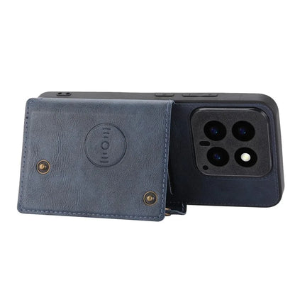 For Xiaomi 14 Case Card Holder PU Leather Coated TPU Kickstand Phone Cover