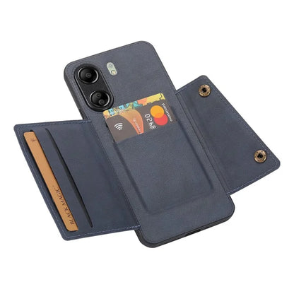 For Xiaomi Redmi 13C 4G / Poco C65 4G Kickstand Case Card Holder Leather+TPU Cover