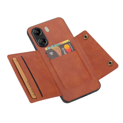 For Xiaomi Redmi 13C 4G / Poco C65 4G Kickstand Case Card Holder Leather+TPU Cover