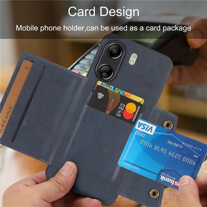 For Xiaomi Redmi 13C 4G / Poco C65 4G Kickstand Case Card Holder Leather+TPU Cover