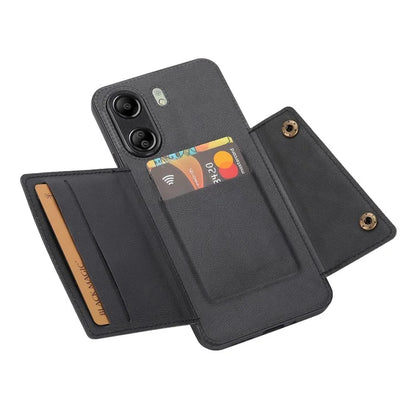 For Xiaomi Redmi 13C 4G / Poco C65 4G Kickstand Case Card Holder Leather+TPU Cover