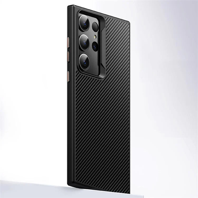For Samsung Galaxy S23 Ultra Magnetic Case Carbon Fiber Texture Phone Cover