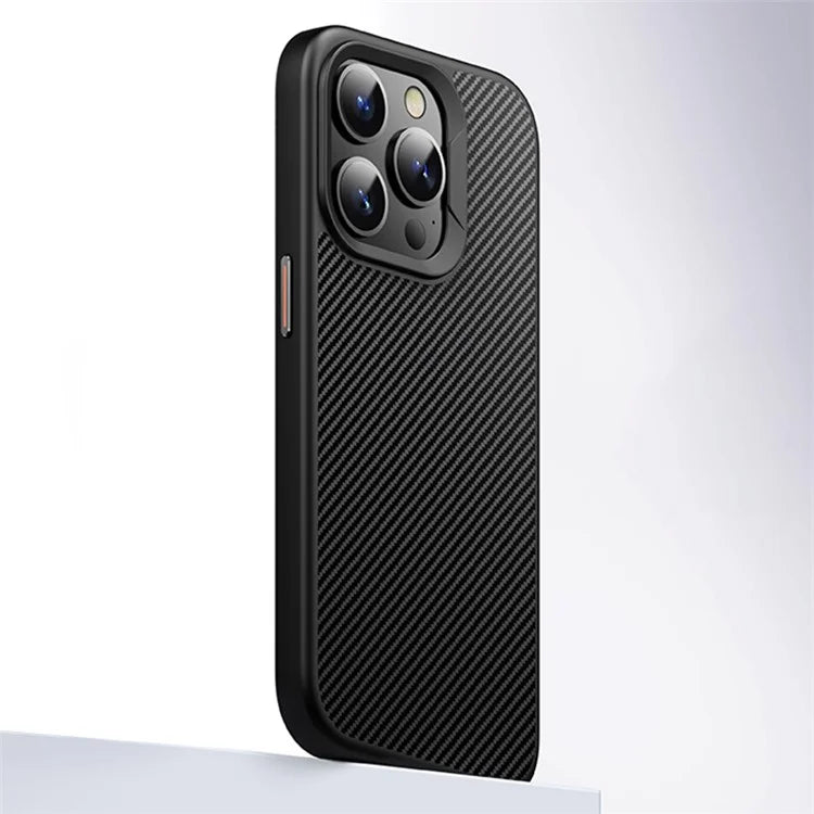For iPhone 14 Pro Max Phone Case Compatible with MagSafe Carbon Fiber Texture