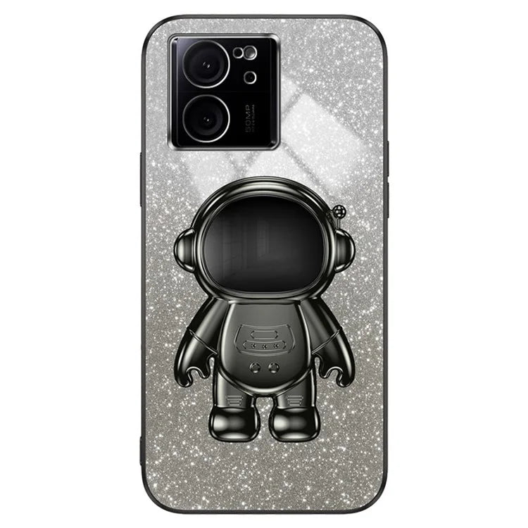 For Xiaomi Redmi K60 Ultra Glittery Powder Case PC+TPU Phone Cover with Astronaut Kickstand