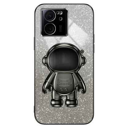 For Xiaomi Redmi K60 Ultra Glittery Powder Case PC+TPU Phone Cover with Astronaut Kickstand