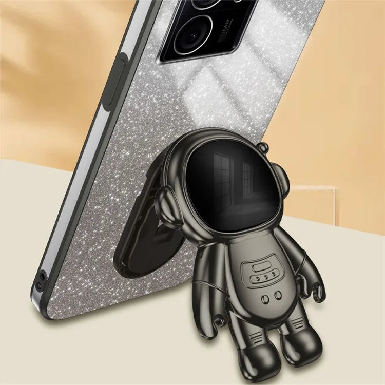 For Xiaomi Redmi K60 Ultra Glittery Powder Case PC+TPU Phone Cover with Astronaut Kickstand