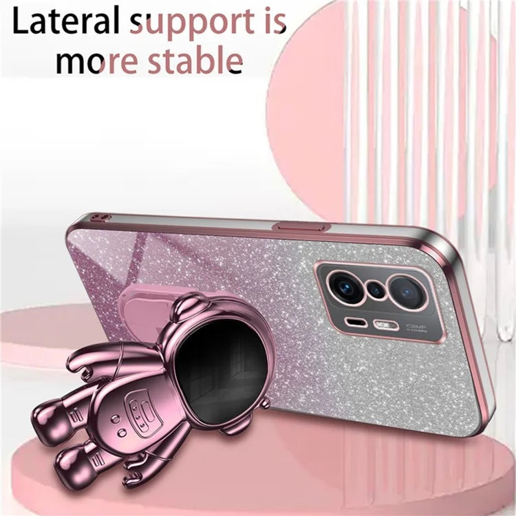 For Xiaomi 11T Pro 5G / 11T 5G Case PC+TPU Phone Cover with Astronaut Kickstand