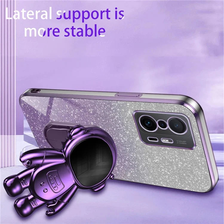For Xiaomi 11T Pro 5G / 11T 5G Case PC+TPU Phone Cover with Astronaut Kickstand