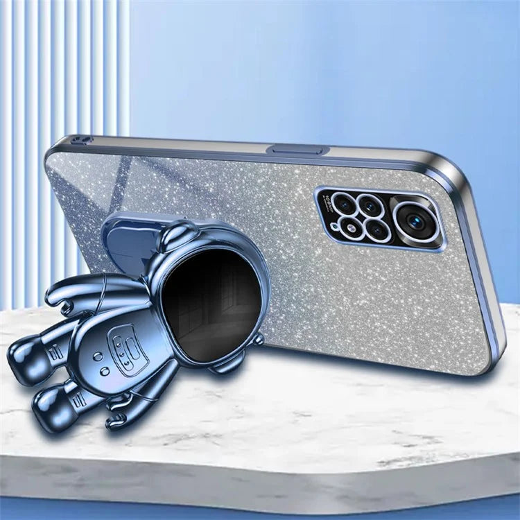 For Xiaomi Redmi Note 11S 4G / Note 11 4G (Qualcomm) Astronaut Kickstand Case PC+TPU Phone Cover