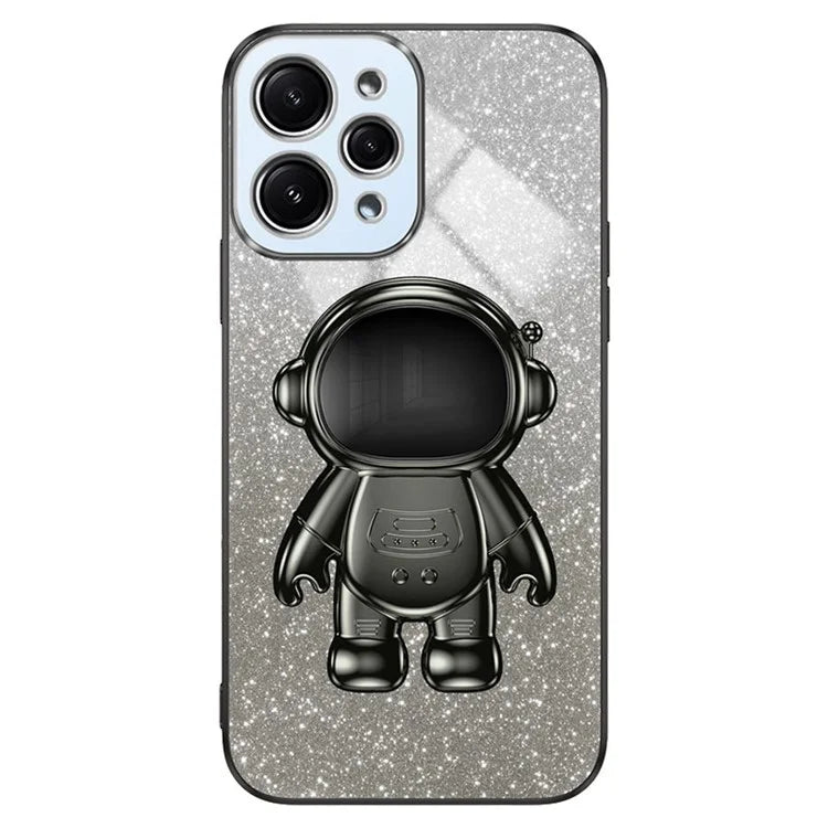 Phone Case for Xiaomi Redmi 12 4G Shockproof PC+TPU Phone Cover with Astronaut Kickstand