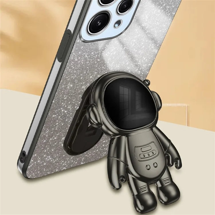 Phone Case for Xiaomi Redmi 12 4G Shockproof PC+TPU Phone Cover with Astronaut Kickstand
