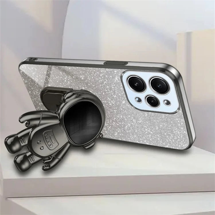 Phone Case for Xiaomi Redmi 12 4G Shockproof PC+TPU Phone Cover with Astronaut Kickstand