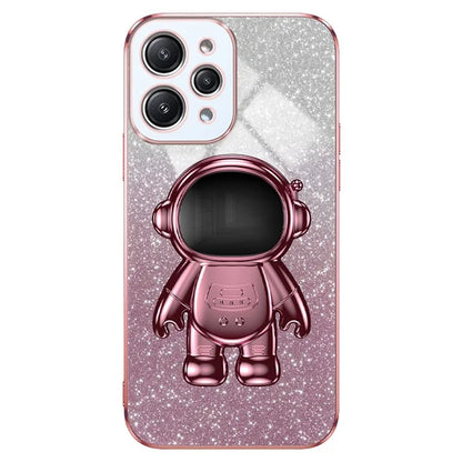 Phone Case for Xiaomi Redmi 12 4G Shockproof PC+TPU Phone Cover with Astronaut Kickstand