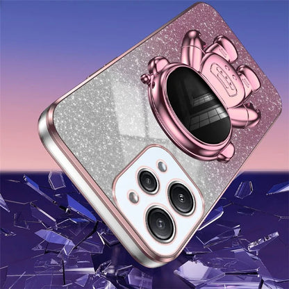 Phone Case for Xiaomi Redmi 12 4G Shockproof PC+TPU Phone Cover with Astronaut Kickstand