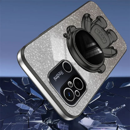 For Xiaomi Redmi 12C 4G PC+TPU Phone Shell Case Anti-scratch Phone Cover with Astronaut Kickstand