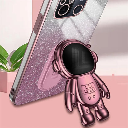 For Xiaomi Redmi 12C 4G PC+TPU Phone Shell Case Anti-scratch Phone Cover with Astronaut Kickstand