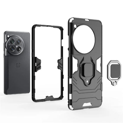 For OnePlus 12 5G Case PC +TPU Phone Cover with Ring Holder Kickstand