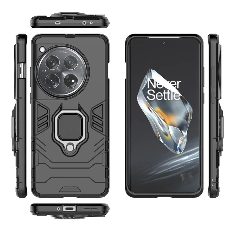 For OnePlus 12 5G Case PC +TPU Phone Cover with Ring Holder Kickstand