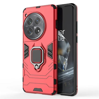 For OnePlus 12 5G Case PC +TPU Phone Cover with Ring Holder Kickstand
