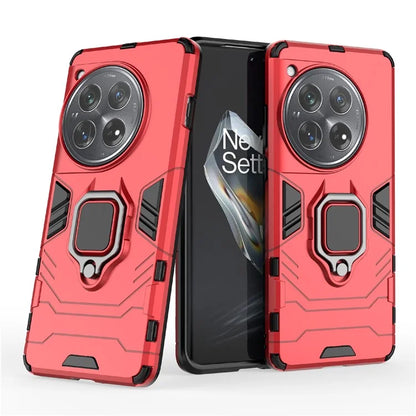 For OnePlus 12 5G Case PC +TPU Phone Cover with Ring Holder Kickstand