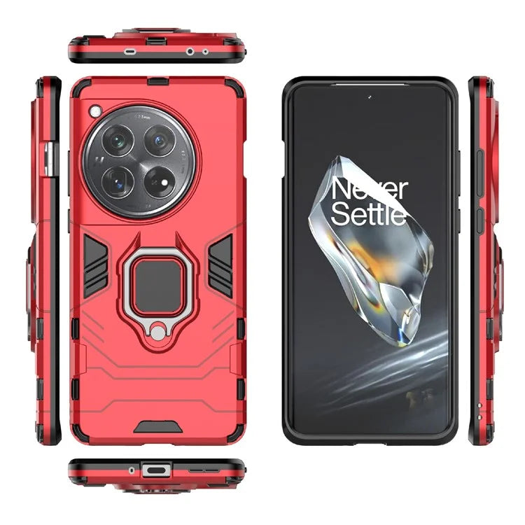 For OnePlus 12 5G Case PC +TPU Phone Cover with Ring Holder Kickstand
