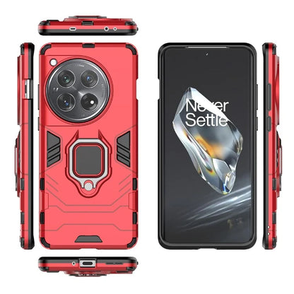 For OnePlus 12 5G Case PC +TPU Phone Cover with Ring Holder Kickstand