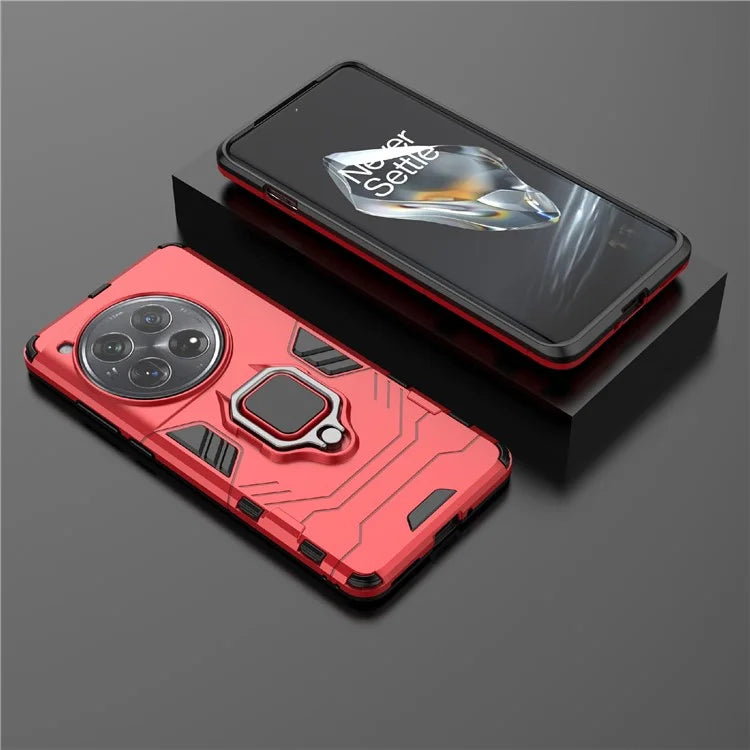 For OnePlus 12 5G Case PC +TPU Phone Cover with Ring Holder Kickstand
