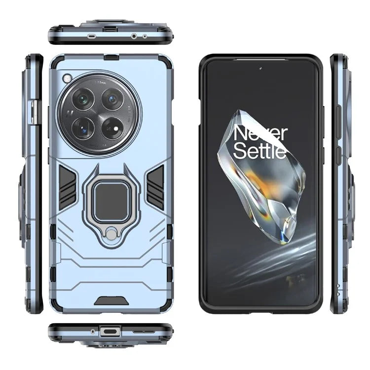 For OnePlus 12 5G Case PC +TPU Phone Cover with Ring Holder Kickstand
