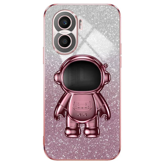 For Honor X40i 5G Astronaut Kickstand Phone Case PC+TPU Electroplating Phone Cover