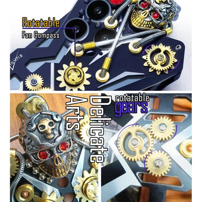 For Samsung Galaxy S21 Ultra 5G Cell Phone Case Gear Style Metal Drop-resistant Cover
