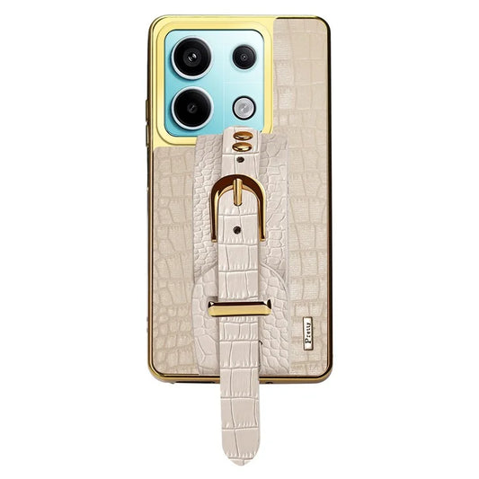 For Xiaomi Redmi Note 13 Pro 5G / Poco X6 5G Case Leather+TPU Anti-scratch Phone Cover with Wristband