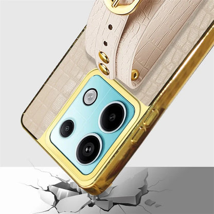 For Xiaomi Redmi Note 13 Pro 5G / Poco X6 5G Case Leather+TPU Anti-scratch Phone Cover with Wristband