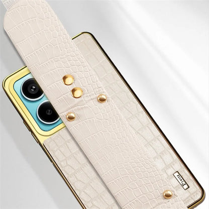 For Xiaomi Redmi Note 13 Pro 5G / Poco X6 5G Case Leather+TPU Anti-scratch Phone Cover with Wristband