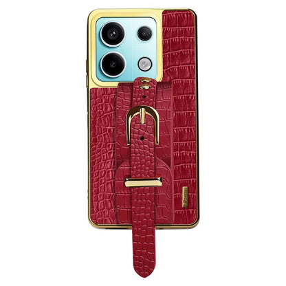 For Xiaomi Redmi Note 13 Pro 5G / Poco X6 5G Case Leather+TPU Anti-scratch Phone Cover with Wristband