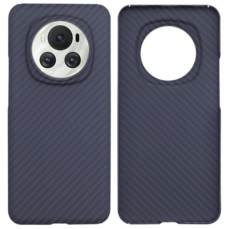 For Honor Magic6 5G Aramid Fiber Phone Case 1500D Coarse Texture Case, Black (Big Lens Hole)