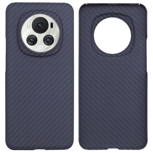 For Honor Magic6 5G Aramid Fiber Phone Case 1500D Coarse Texture Case, Black (Big Lens Hole)