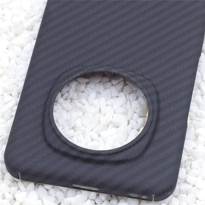 For Honor Magic6 5G Aramid Fiber Phone Case 1500D Coarse Texture Case, Black (Big Lens Hole)