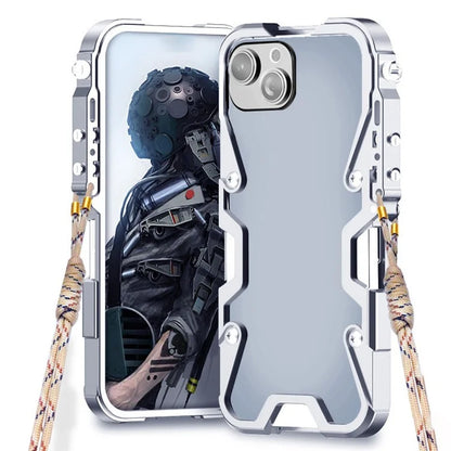 For iPhone 13 6.1 inch Case Aluminium Alloy Metal Phone Shell with Strap
