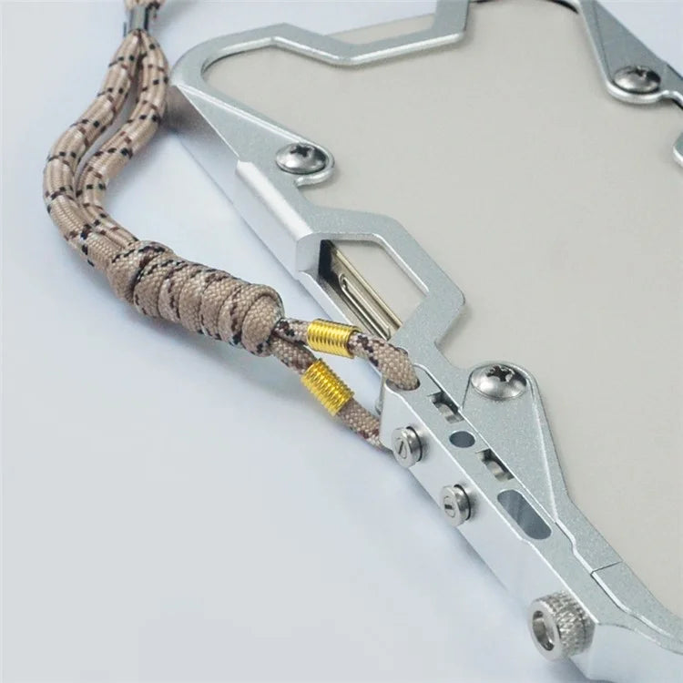 For iPhone 13 6.1 inch Case Aluminium Alloy Metal Phone Shell with Strap